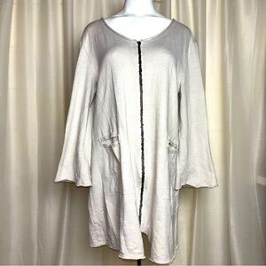 Kedziorek Raw Edge Trim Designer Natural Zipper Dress